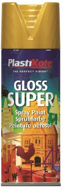 PLASTIKOTE PL11161 SUPER GLOSS SPRAY PAINT 400ML - GLOSS GOLD. PL11161 \\\KD03387