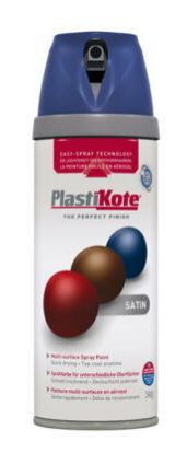 PLASTIKOTE PREMIUM TWIST & SPRAY MULTISURFACE SPRAY PAINT 400ML - SATIN NIGHT NAVY. PL22111 \\\KD03400