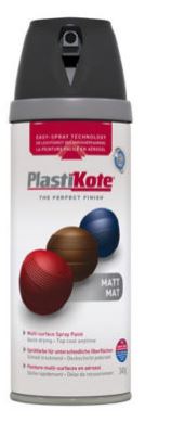 PLASTIKOTE PREMIUM TWIST & SPRAY MULTISURFACE SPRAY PAINT 400ML - MATT CHOCOLATE. PL23106 \\\KD03406