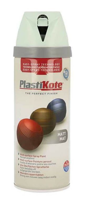 PLASTIKOTE PREMIUM TWIST & SPRAY MULTISURFACE SPRAY PAINT 400ML - MATT DUCK EGG BLUE. PL23113 \\\KD03407