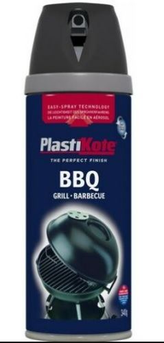 PLASTIKOTE TWIST & SPRAY MULTISURFACE SPRAY PAINT 400ML - BAR-B-QUE / BBQ BLACK. PL26020 \\\KD03418