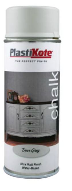 PLASTIKOTE CHALK FINISH SPRAY PAINT 400ML - DOVE GREY. PL27109 \\\KD03423