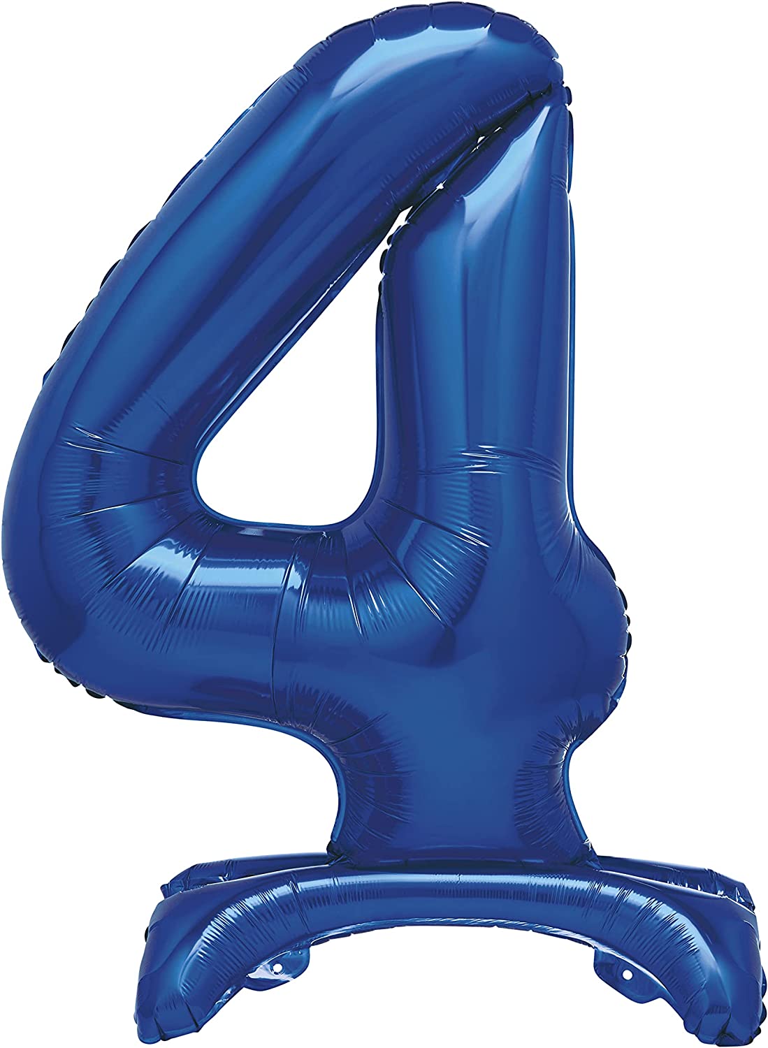 UNIQUE PARTY GIANT STANDING FOIL NUMBER 4 BALLOON 76 CM - BLUE. UNI12884 \\\KD03499