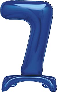 UNIQUE PARTY GIANT STANDING FOIL NUMBER 7 BALLOON 76 CM - BLUE. UNI12887 \\\KD03502