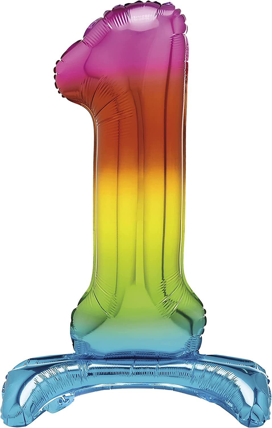 UNIQUE PARTY GIANT STANDING FOIL NUMBER 1 BALLOON 76 CM - RAINBOW. UNI13261 \\\KD03506