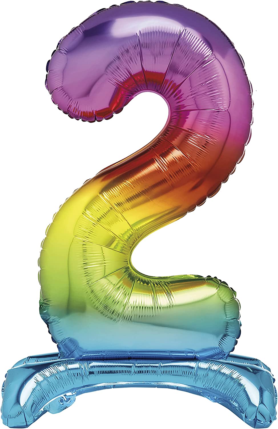 UNIQUE PARTY GIANT STANDING FOIL NUMBER 2 BALLOON 76 CM - RAINBOW. UNI13262 \\\KD03507