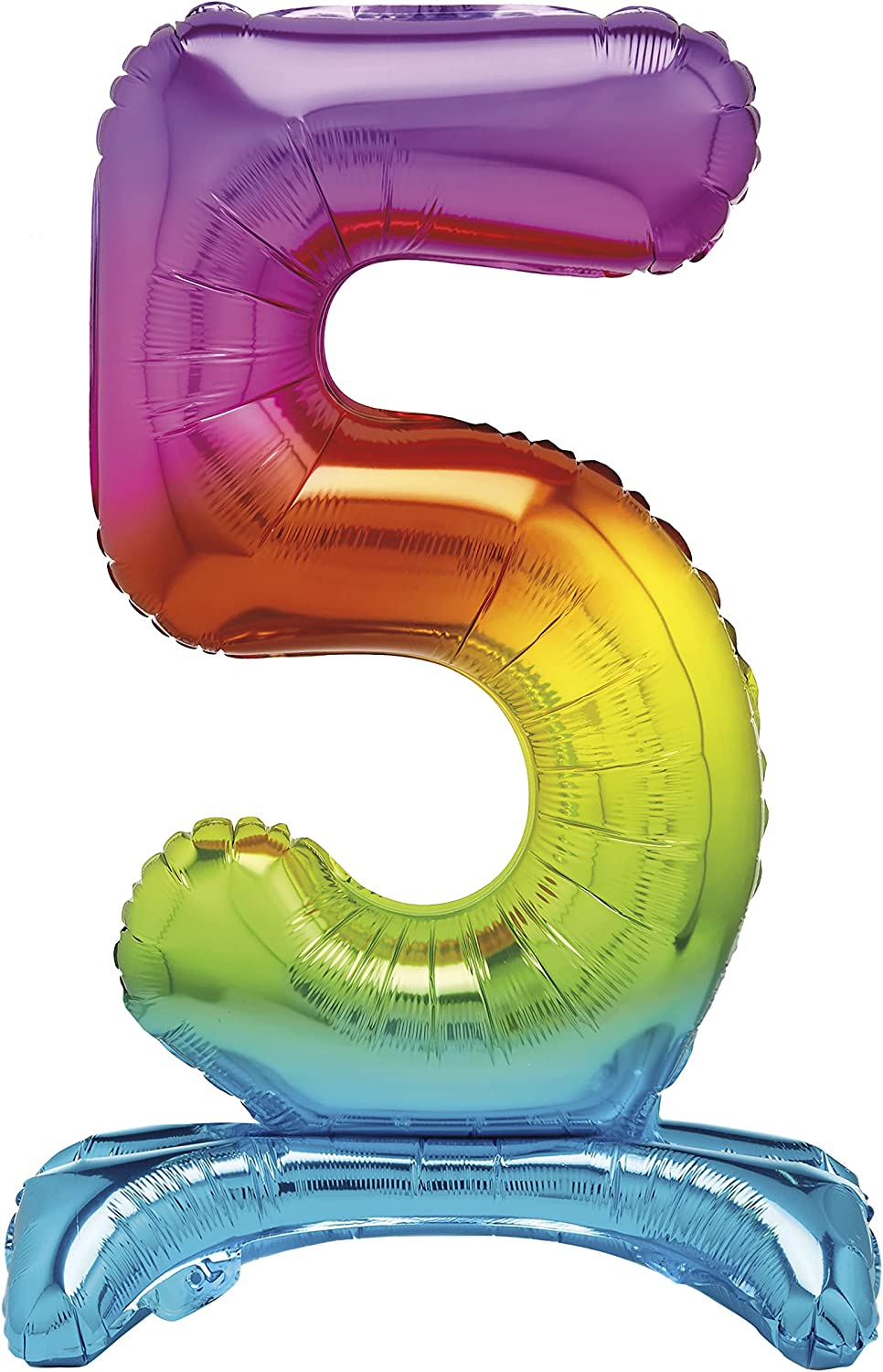 UNIQUE PARTY GIANT STANDING FOIL NUMBER 5 BALLOON 76 CM - RAINBOW. UNI13265 \\\KD03510