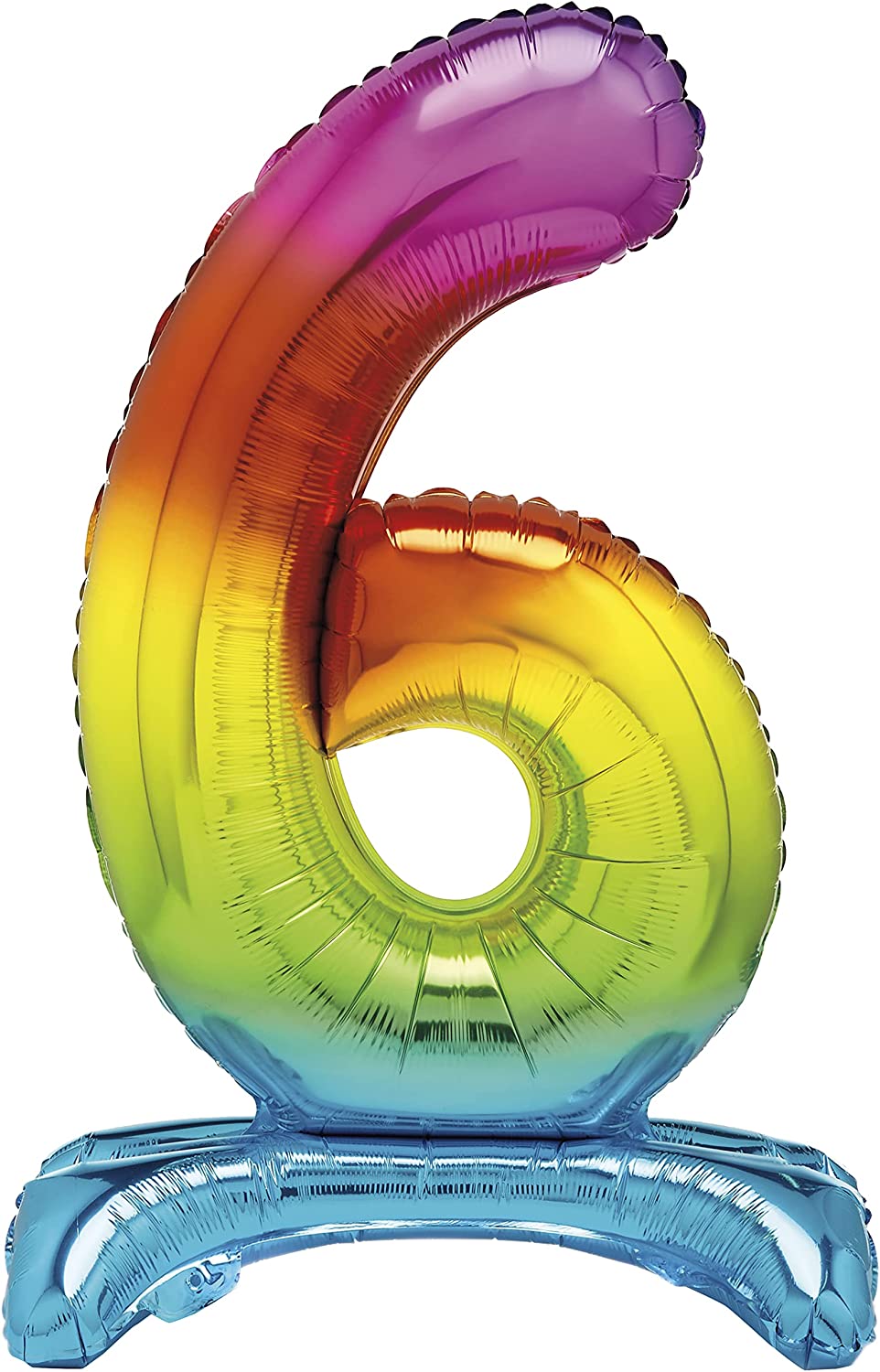 UNIQUE PARTY GIANT STANDING FOIL NUMBER 6 BALLOON 76 CM - RAINBOW. UNI13266 \\\KD03511