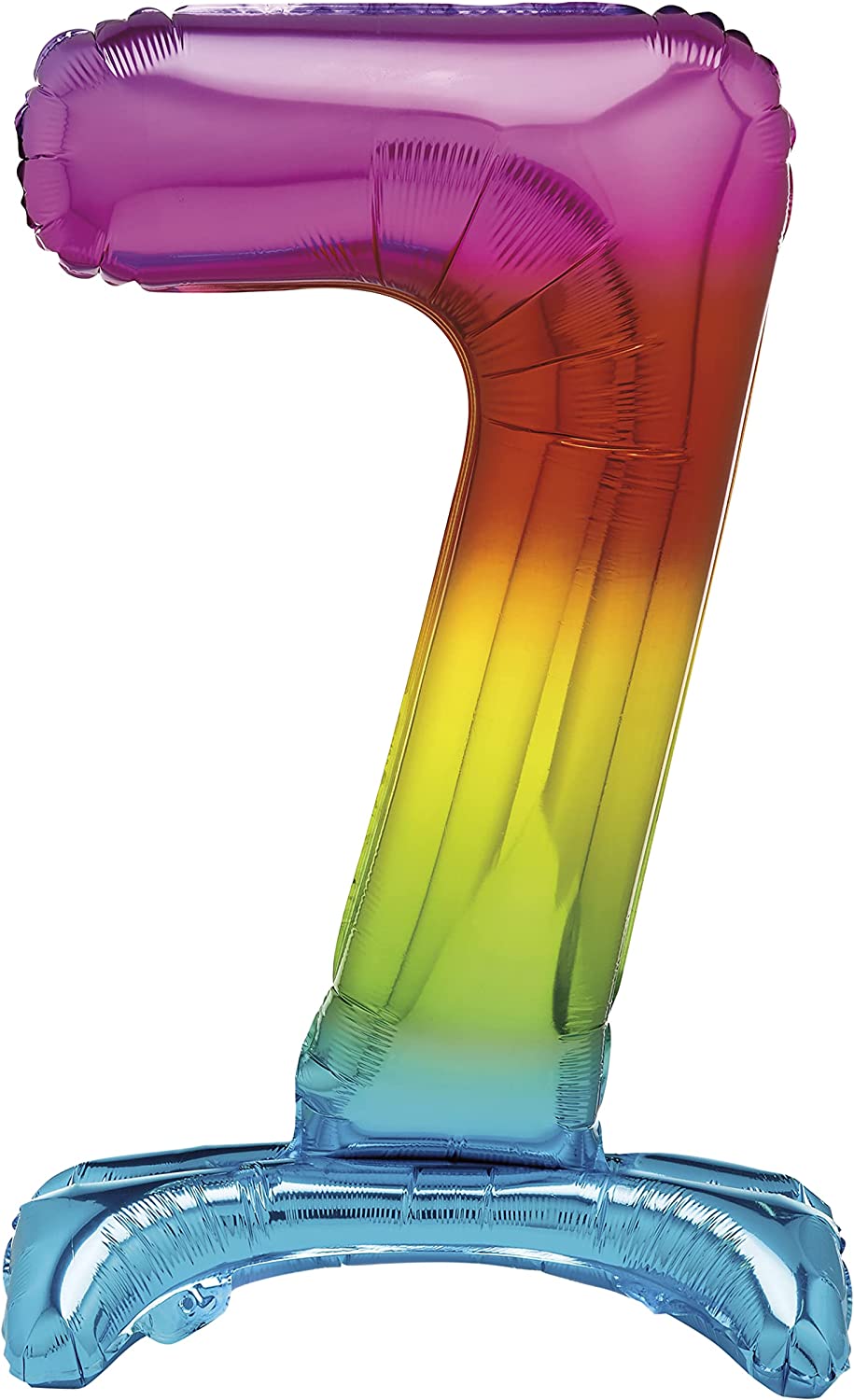 UNIQUE PARTY GIANT STANDING FOIL NUMBER 7 BALLOON 76 CM - RAINBOW. UNI13267 \\\KD03512