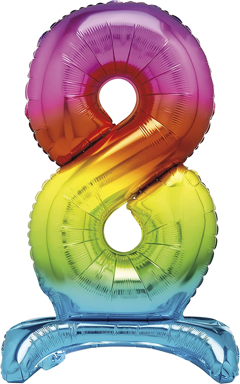 UNIQUE PARTY GIANT STANDING FOIL NUMBER 8 BALLOON 76 CM - RAINBOW. UNI13268 \\\KD03513