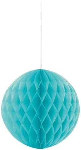 UNIQUE PARTY TISSUE PAPER HONEYCOMB BALL 20CM / 8 INCH - TEAL. UNI47169 \\\KD03520