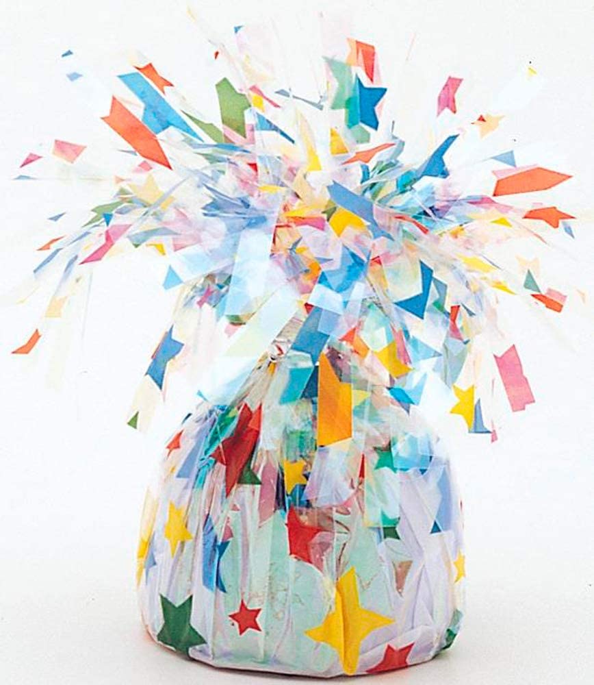 UNIQUE PARTY FOIL BALLOON WEIGHT - MULTICOLOUR STARS. UNI4929 \\\KD03523