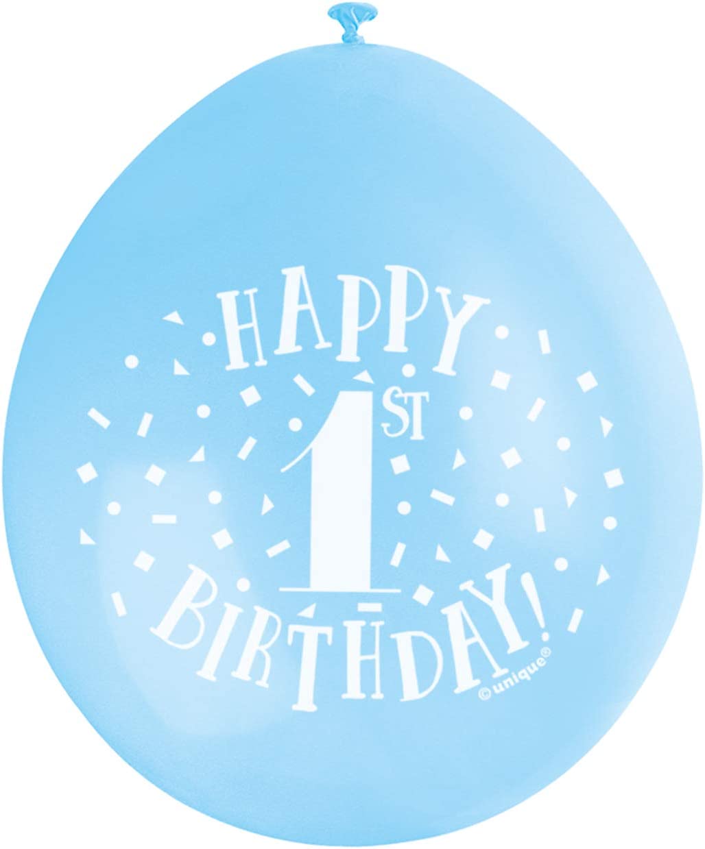 UNIQUE PARTY HAPPY 1ST BIRTHDAY LATEX BALLOONS 9 10/PK - BLUE. UNI56030 \\\KD03551
