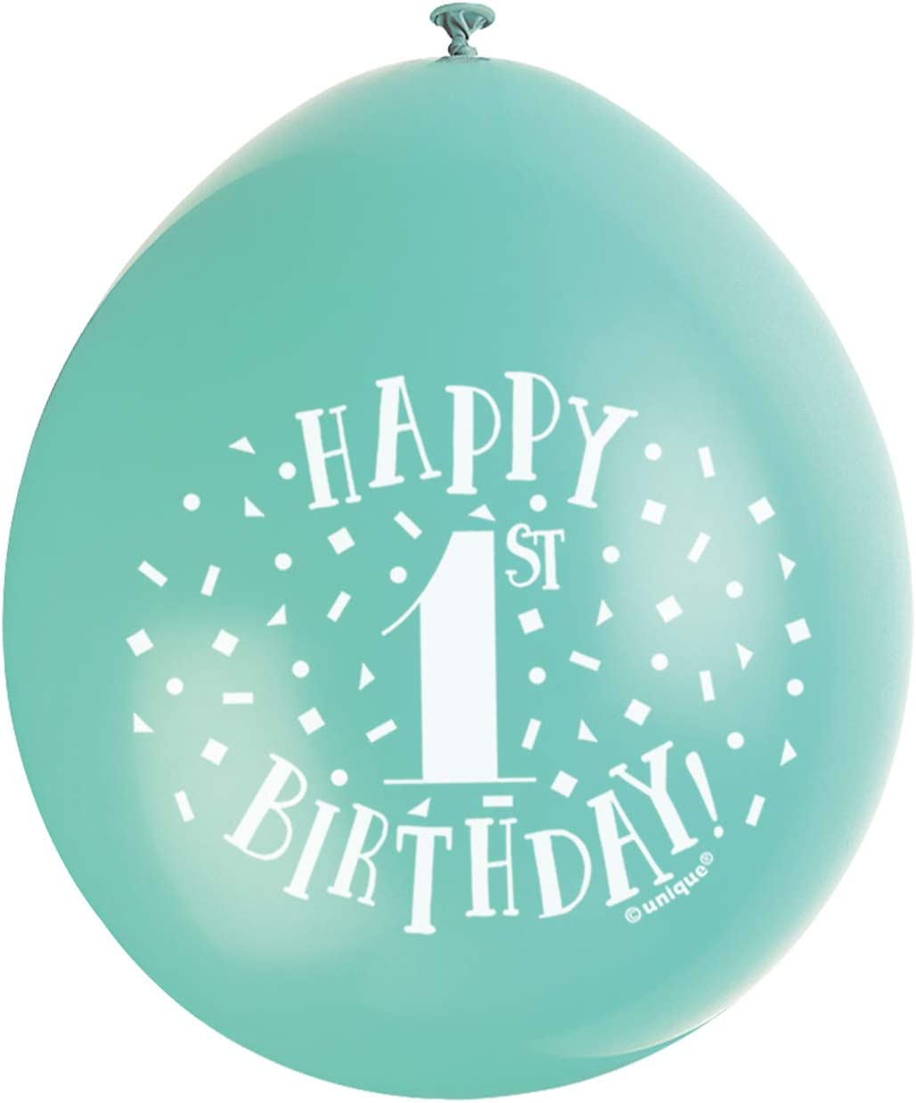 UNIQUE PARTY HAPPY 1ST BIRTHDAY LATEX BALLOONS 9 10/PK - MULTICOLOUR. UNI56033 \\\KD03554