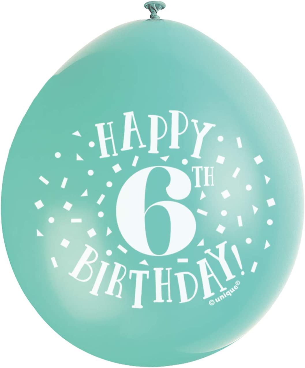 UNIQUE PARTY HAPPY 6TH BIRTHDAY LATEX BALLOONS 9 10/PK - MULTICOLOUR. UNI56040 \\\KD03559