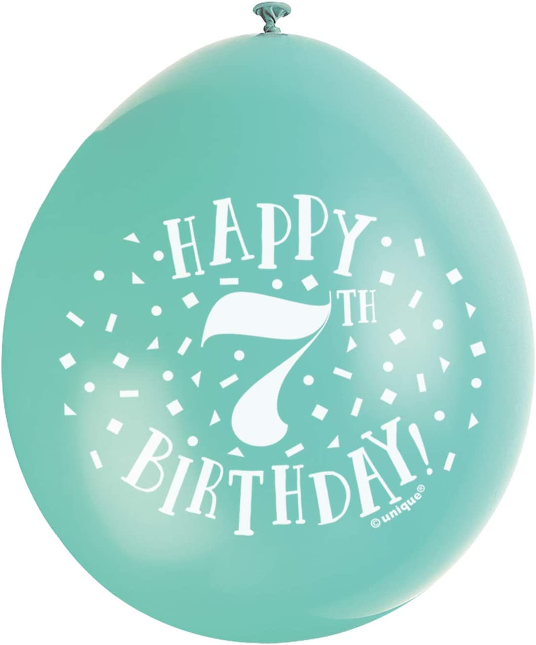 UNIQUE PARTY HAPPY 7TH BIRTHDAY LATEX BALLOONS 9 10/PK - MULTICOLOUR. UNI56041 \\\KD03560