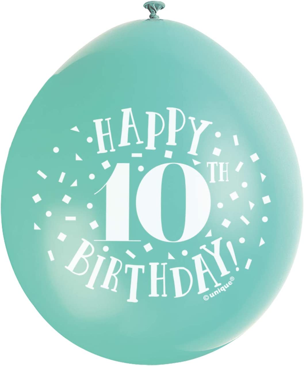 UNIQUE PARTY HAPPY 10TH BIRTHDAY LATEX BALLOONS 9 10/PK - MULTICOLOUR. UNI56044 \\\KD03563
