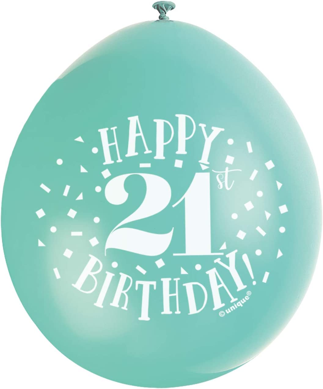 UNIQUE PARTY HAPPY 21ST BIRTHDAY LATEX BALLOONS 9 10/PK - MULTICOLOUR. UNI56048 \\\KD03565