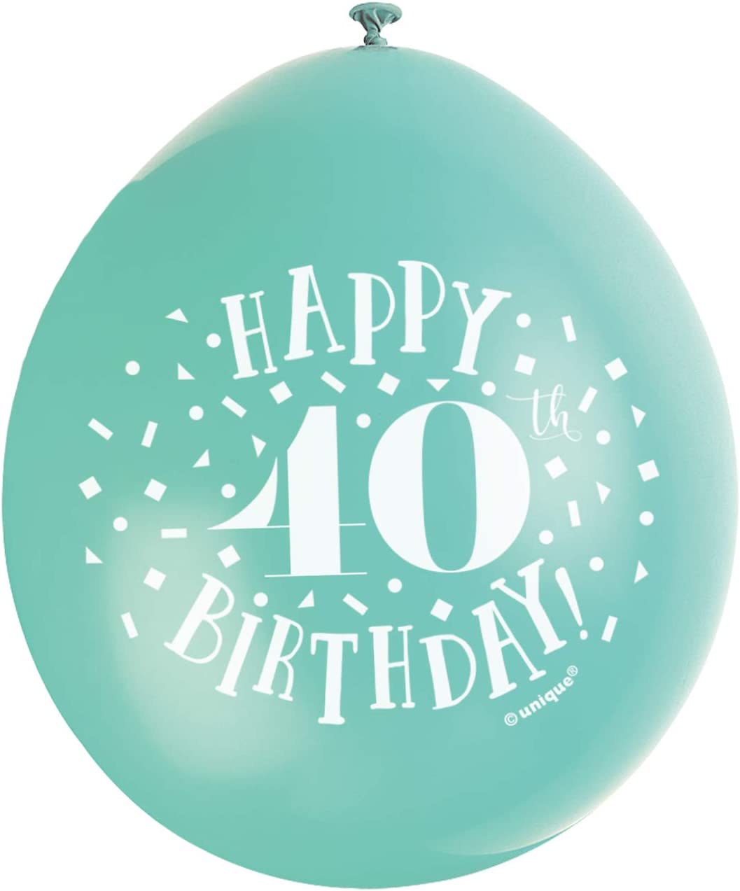 UNIQUE PARTY HAPPY 40TH BIRTHDAY LATEX BALLOONS 9 10/PK - MULTICOLOUR. UNI56050 \\\KD03567