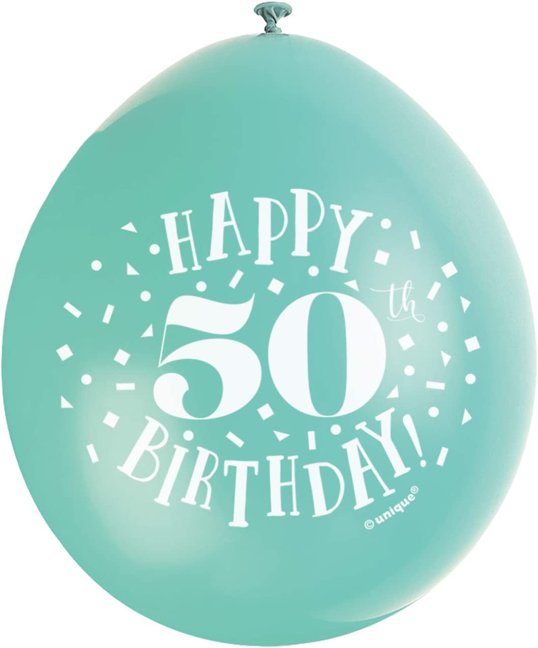 UNIQUE PARTY HAPPY 50TH BIRTHDAY LATEX BALLOONS 9 10/PK - MULTICOLOUR. UNI56051 \\\KD03568