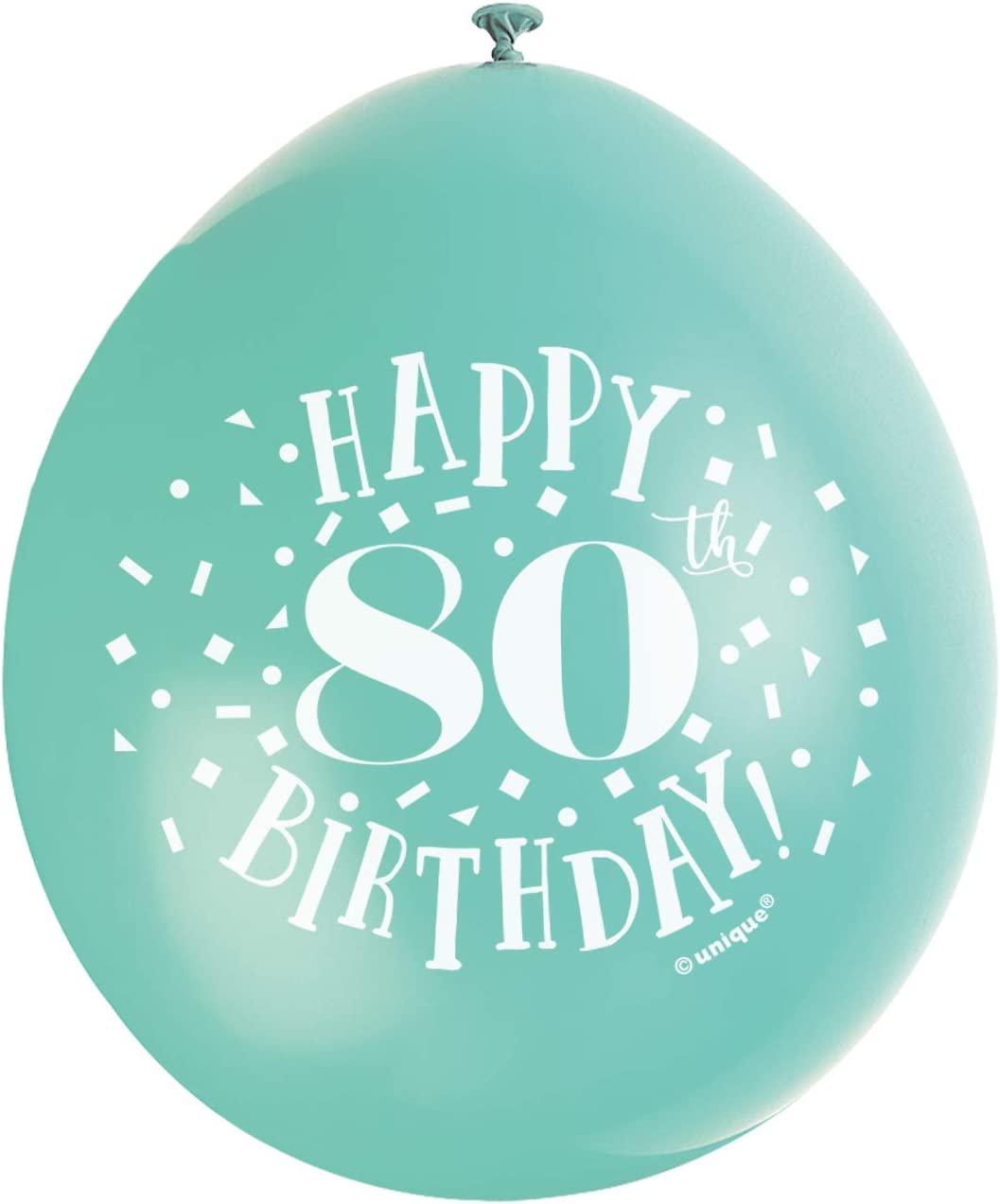 UNIQUE PARTY HAPPY 80TH BIRTHDAY LATEX BALLOONS 9 10/PK - MULTICOLOUR. UNI56055 \\\KD03572