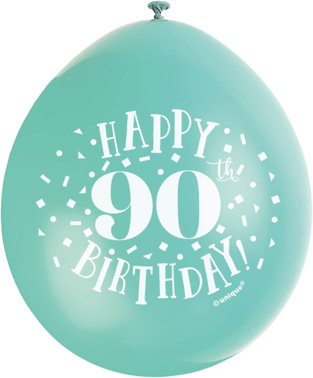 UNIQUE PARTY HAPPY 90TH BIRTHDAY LATEX BALLOONS 9 10/PK - MULTICOLOUR. UNI56058 \\\KD03573