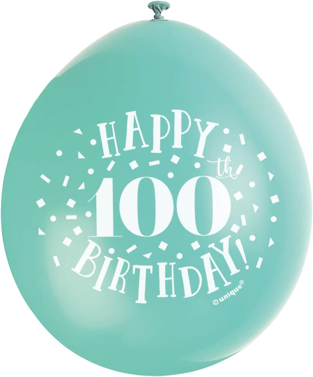 UNIQUE PARTY HAPPY 100TH BIRTHDAY LATEX BALLOONS 9 10/PK - MULTICOLOUR. UNI56059 \\\KD03574