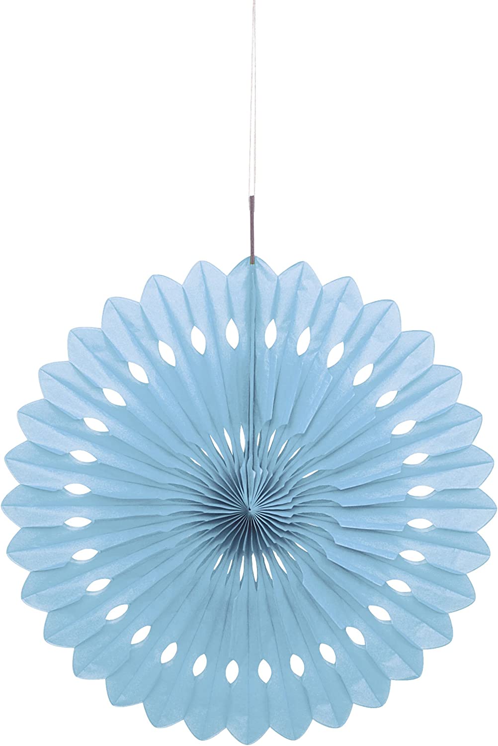 UNIQUE PARTY TISSUE PAPER FAN DECORATION 40CM - BABY BLUE. UNI63191 \\\KD03592