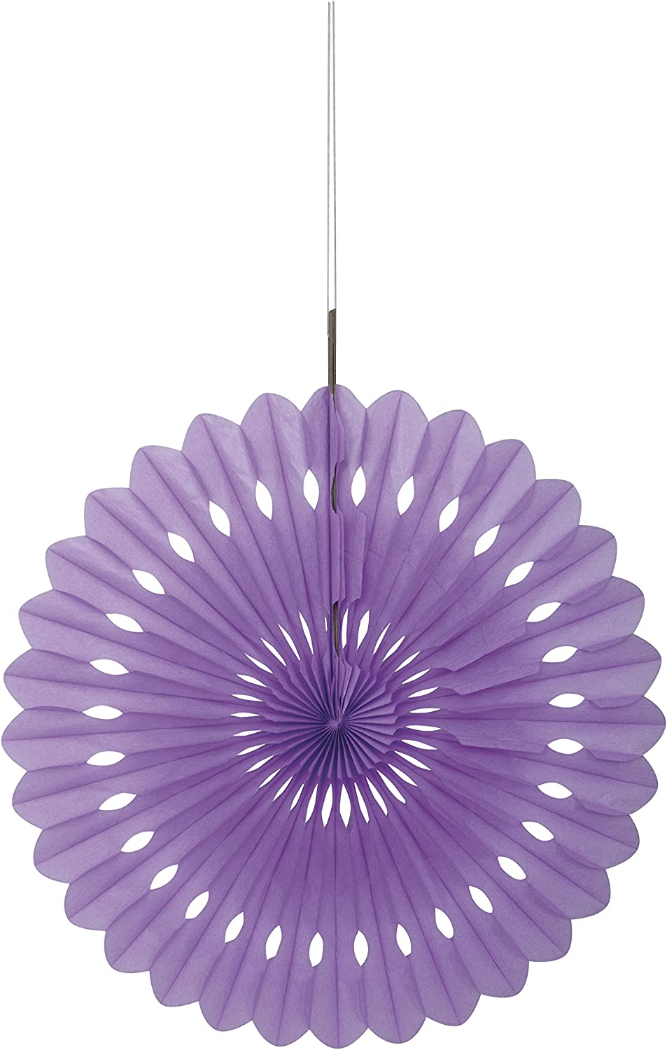 UNIQUE PARTY TISSUE PAPER FAN DECORATION 40CM - PURPLE. UNI63192 \\\KD03593