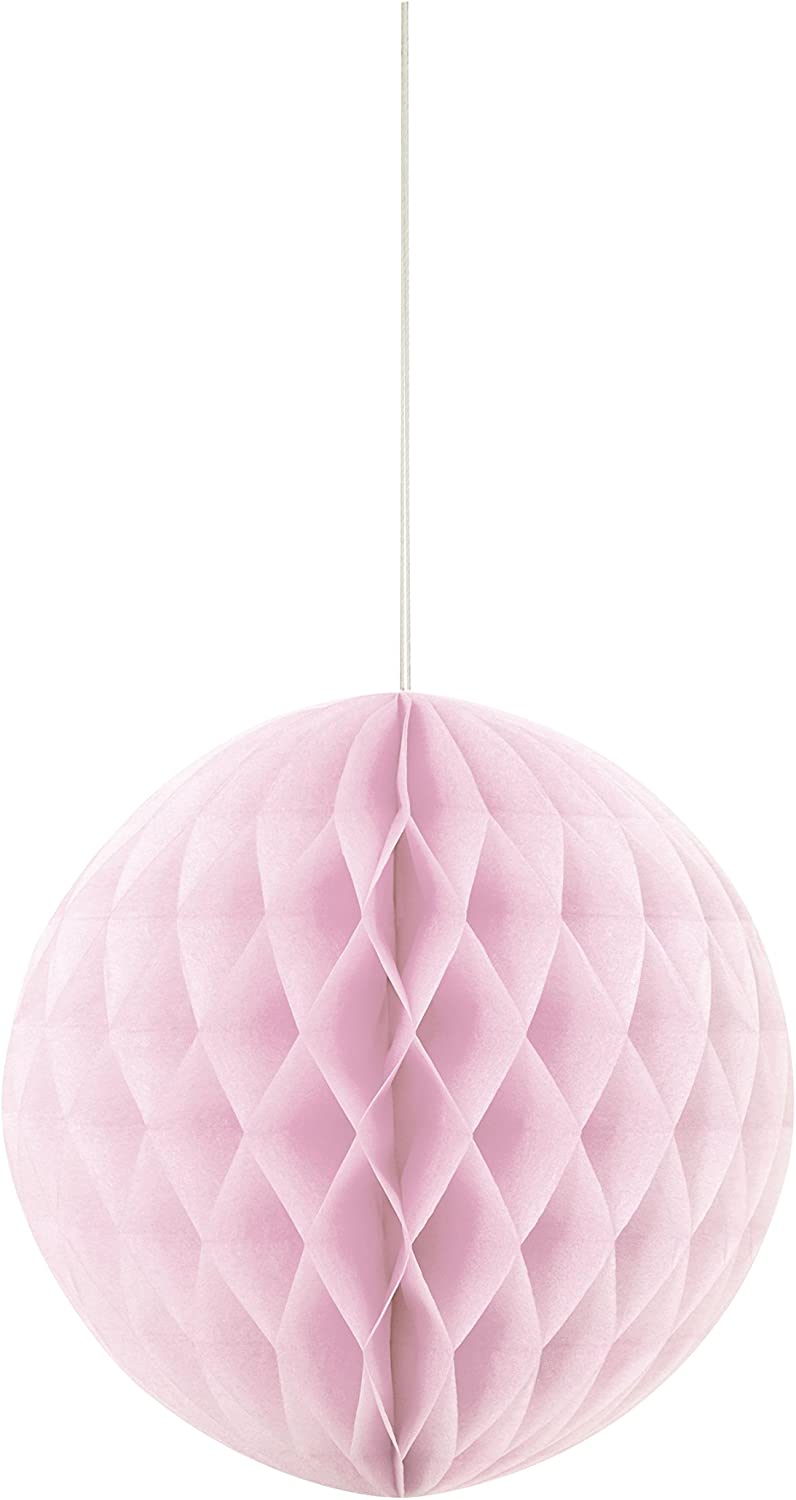 UNIQUE PARTY TISSUE PAPER HONEYCOMB / POM POM 8 INCH / 20CM - BABY PINK. UNI63220 \\\KD03596