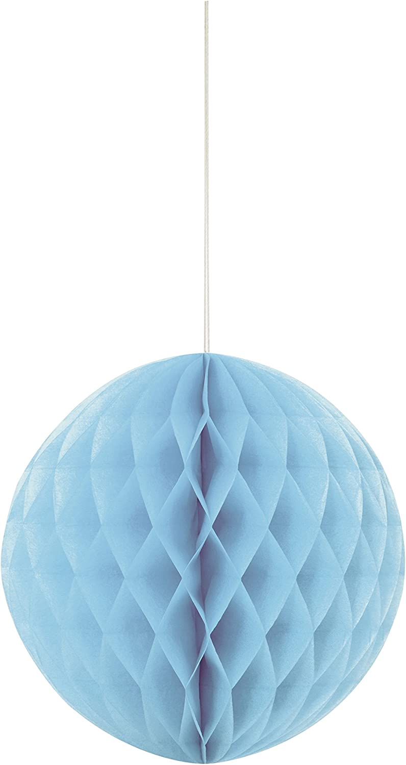 UNIQUE PARTY TISSUE PAPER HONEYCOMB / POM POM 8 INCH / 20CM - BABY BLUE. UNI63221 \\\KD03597