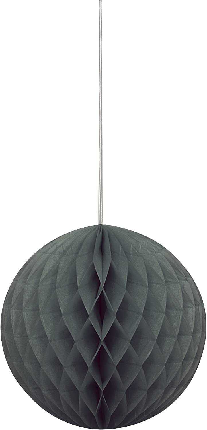 UNIQUE PARTY TISSUE PAPER HONEYCOMB / POM POM 8 INCH / 20CM - BLACK. UNI64250 \\\KD03601