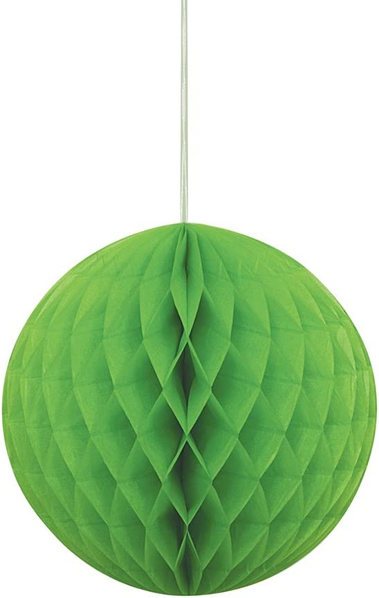 UNIQUE PARTY TISSUE PAPER HONEYCOMB / POM POM 8 INCH / 20CM - LIME GREEN. UNI64254 \\\KD03605