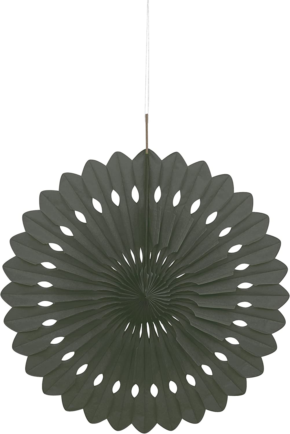 UNIQUE PARTY TISSUE PAPER FAN DECORATION 40CM - BLACK. UNI64260 \\\KD03608