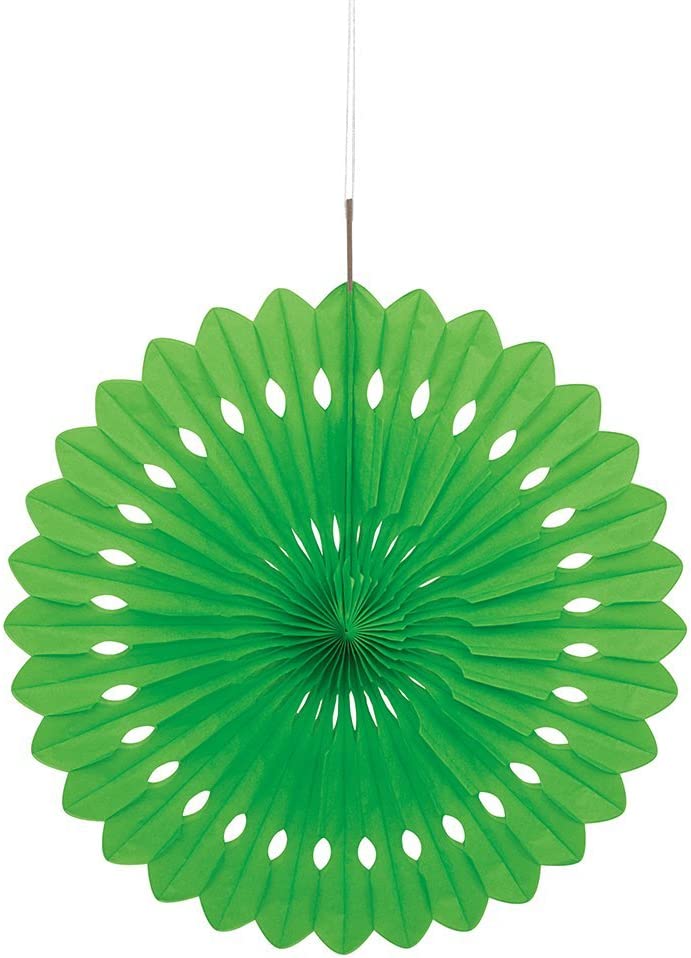 UNIQUE PARTY TISSUE PAPER FAN DECORATION 40CM - LIME GREEN. UNI64264 \\\KD03612