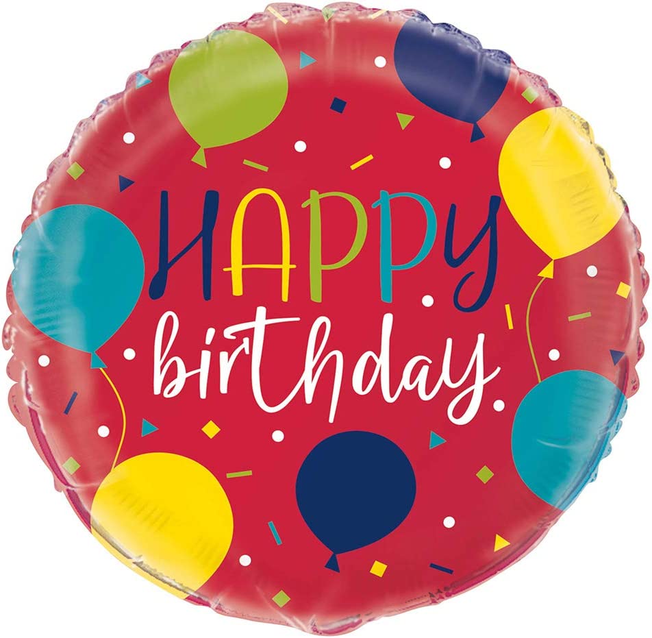 UNIQUE PARTY HAPPY BIRTHDAY PARTY BALLOON FOIL BALLOON 18. UNI74787 \\\KD03629