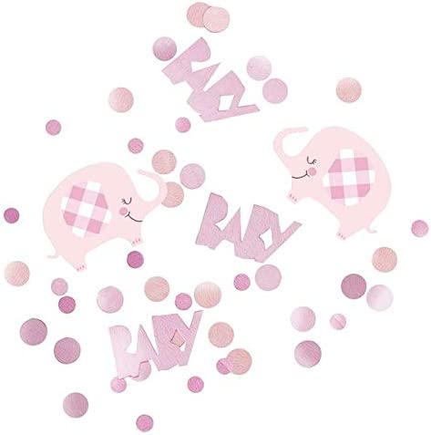 UNIQUE PARTY BABY SHOWER ELEPHANT CONFETTI 14G - PINK. UNI78370 \\\KD03632