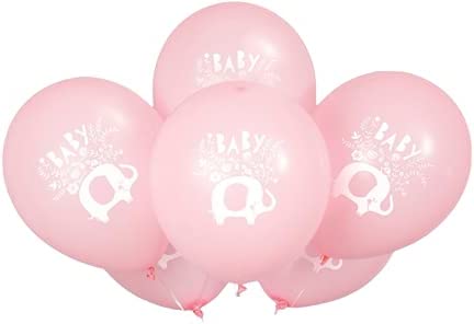 UNIQUE PARTY BABY SHOWER ELEPHANT LATEX BALLOONS 12 8/PK - PINK. UNI78385 \\\KD03633