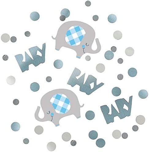 UNIQUE PARTY BABY SHOWER ELEPHANT CONFETTI 14G - BLUE. UNI78390 \\\KD03634