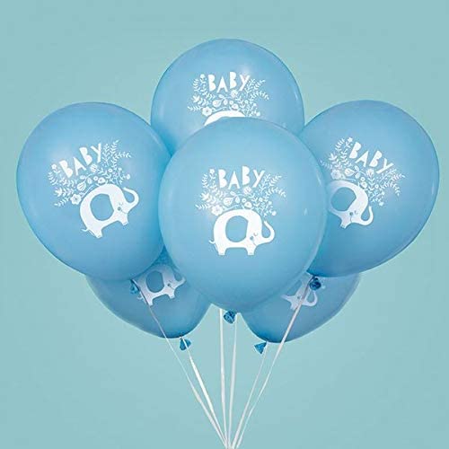 UNIQUE PARTY BABY SHOWER ELEPHANT LATEX BALLOONS 12 8/PK - BLUE. UNI78405 \\\KD03635