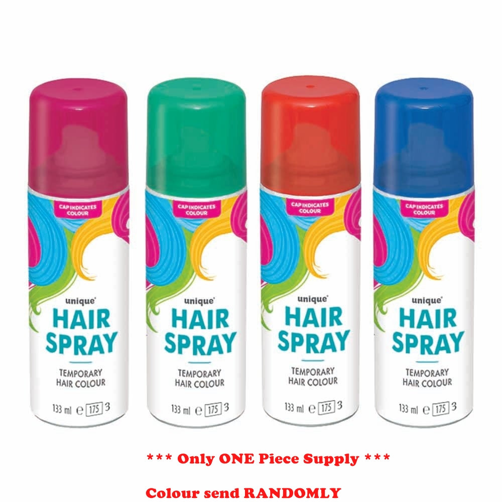 UNIQUE PARTY NEON HAIR ASSORTED COLOUR SPRAYS 4.5 OZ / 133ML. UNI9050 \\\KD03643