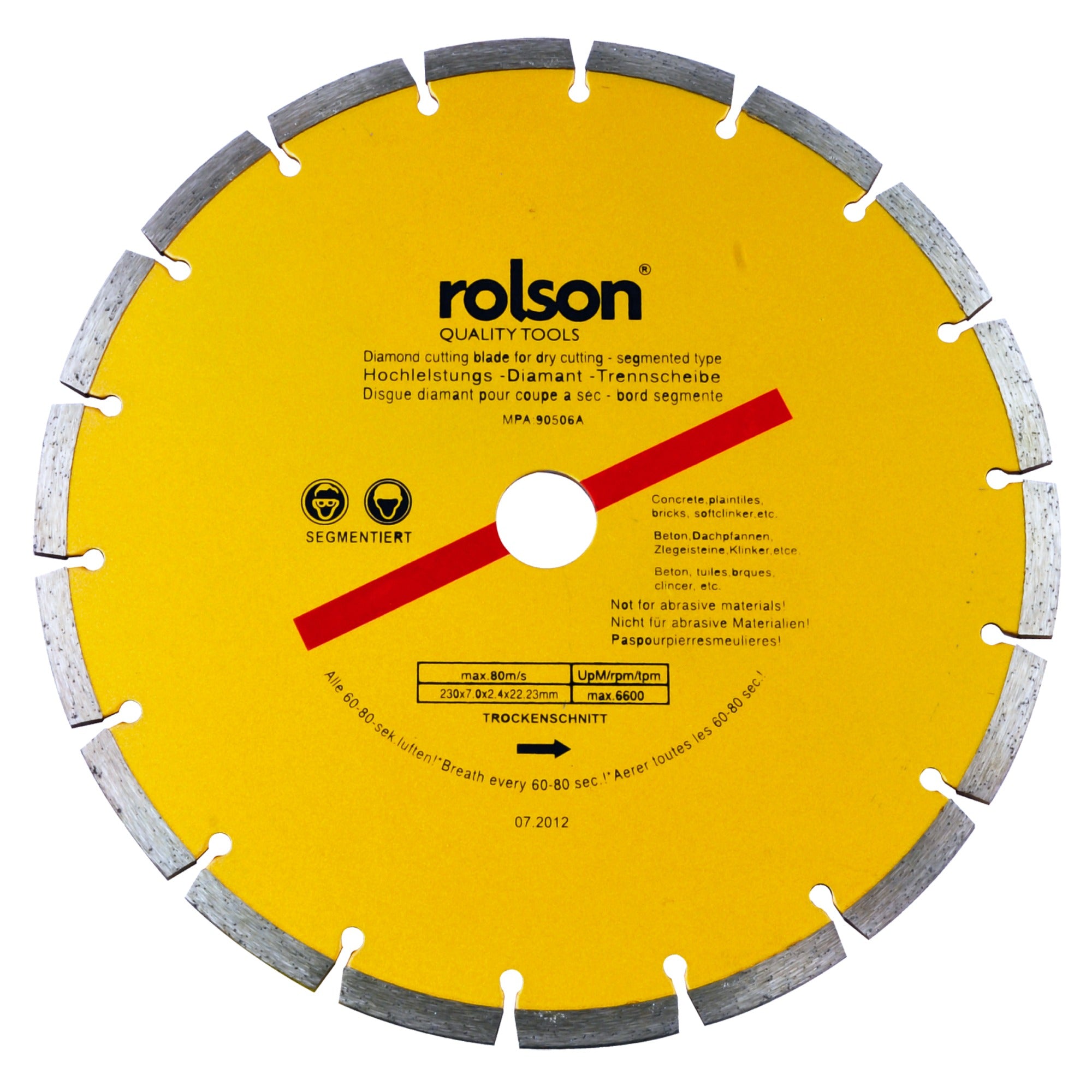 ROLSON DIAMOND TIPPED BLADE DRY CUT SEGMENTED 230MM. RT24397 \\\KD03674