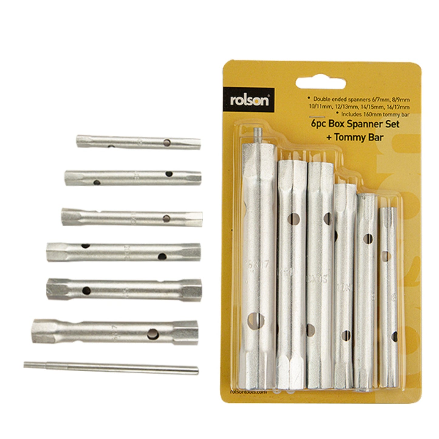 ROLSON T-BAR BOX SPANNER METRIC 6 - 17 MM 6 PCS SET. RT46887 \\\KD03715