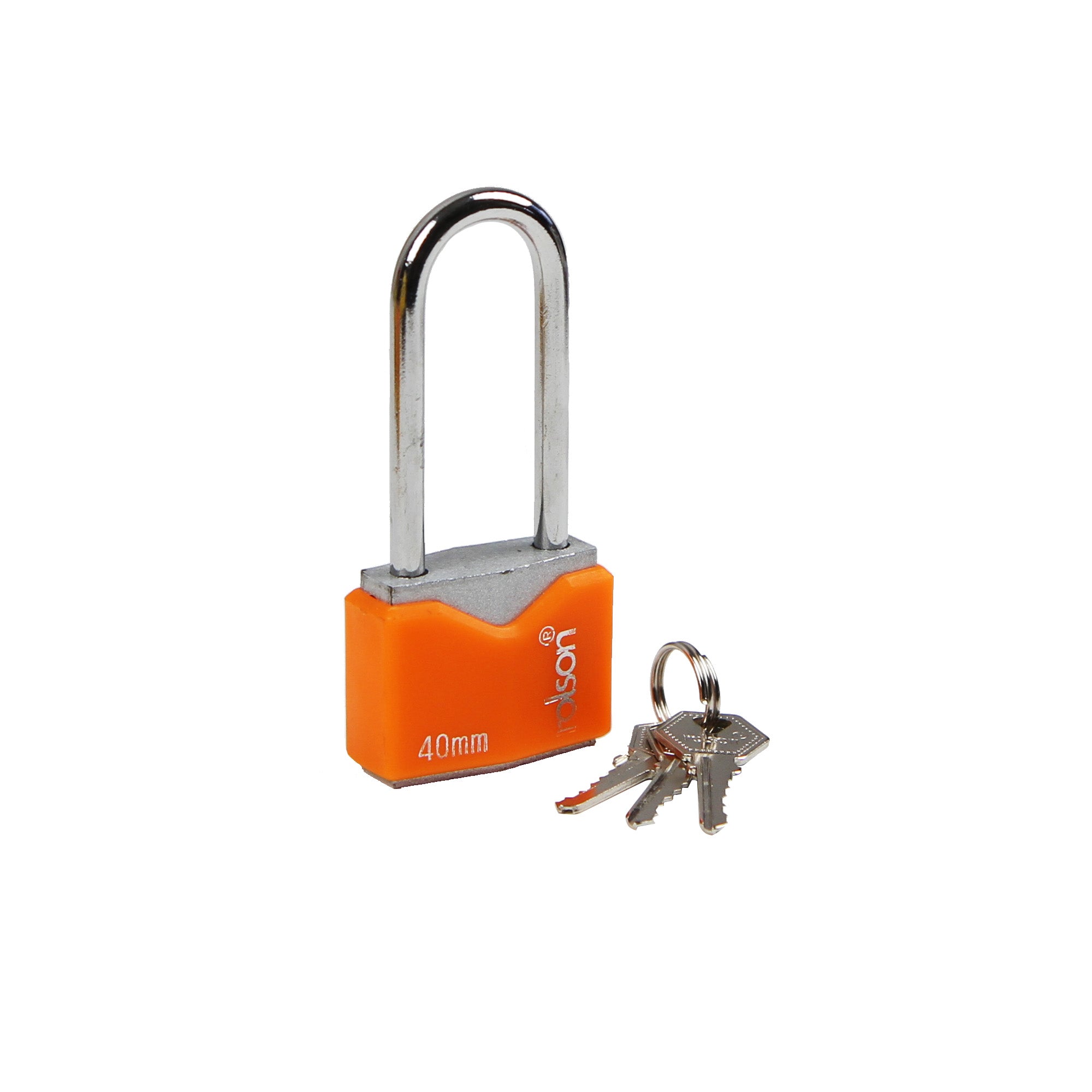 ROLSON IRON LONG SHACKLE PADLOCK 40MM WITH 3 KEYS. RT66545 \\\KD03740