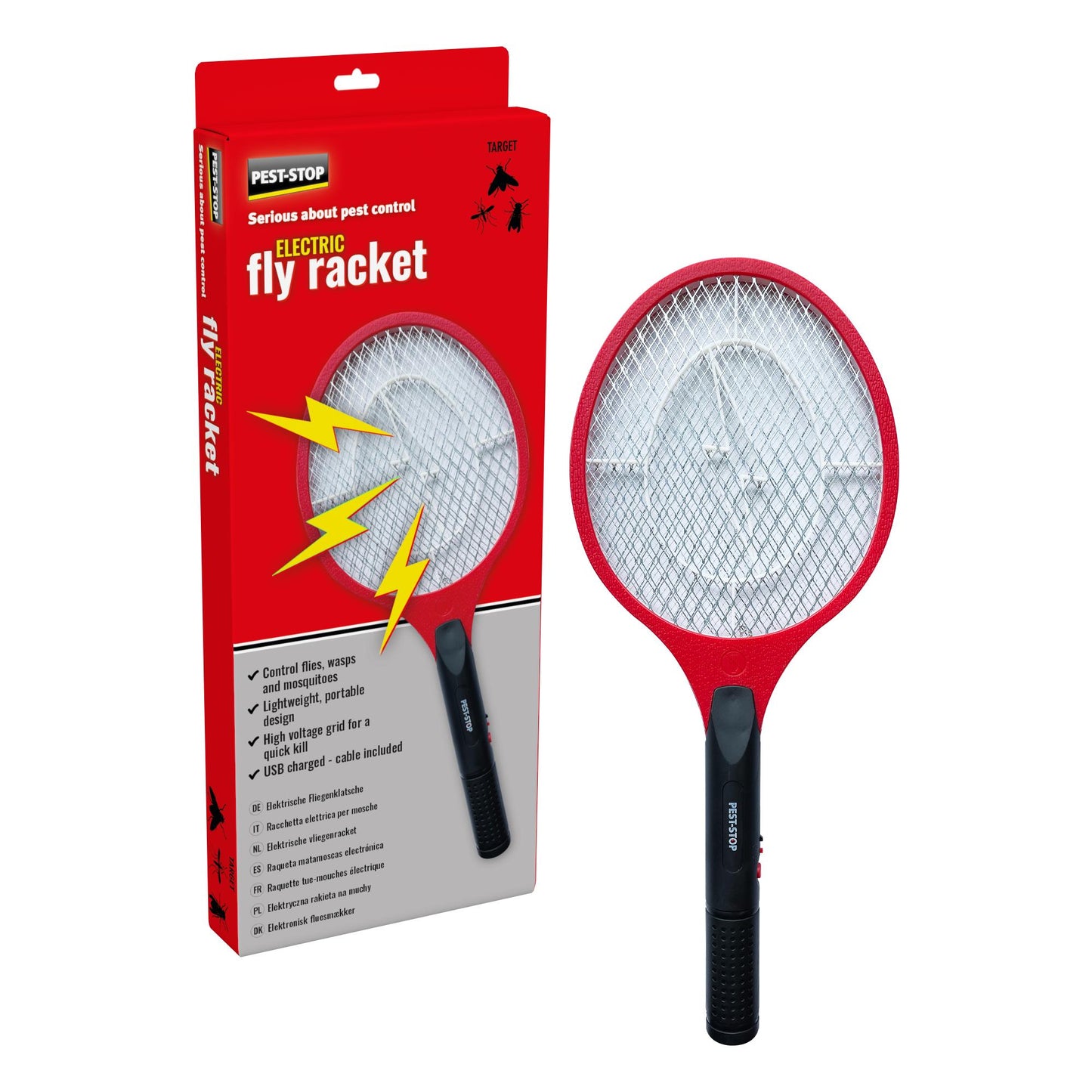 PEST-STOP ELECTRIC FLY / BUG SWATTER / RACKET  / ZAPPER. 1103002881 \\\KD03763