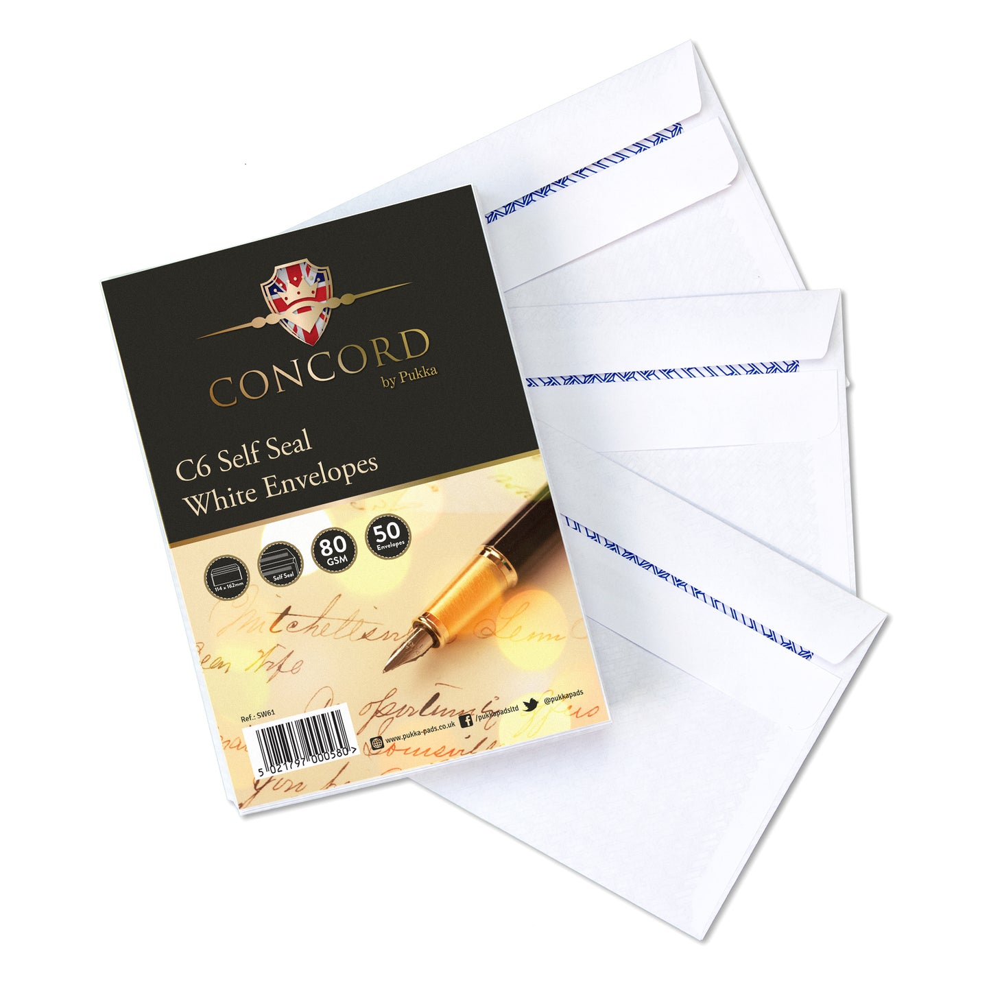 CONCORD C6 WHITE SELF SEAL ENVELOPES 50/PK. SW61 \\\KD03817