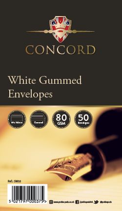 CONCORD 3.5 X 6 WHITE GUMMED ENVELOPES 50/PK. SW10 \\\KD03824