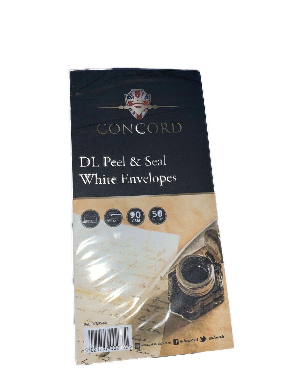 CONCORD DL WHITE PEEL & SEAL ENVELOPES 50/PK. DLWPS50 \\\KD03826