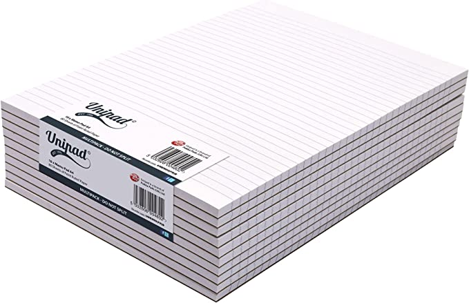 UNIPAD A4 MEMO PAD 160 PAGES. UMEM80FRB \\\KD03846