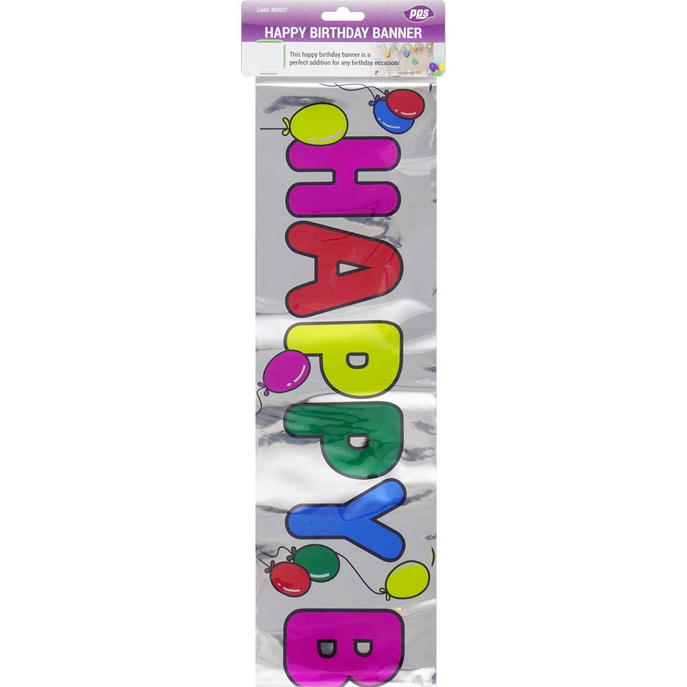 PPS PARTY HAPPY BIRTHDAY BANNER 1.7M. PPS80037 \\\KD03851